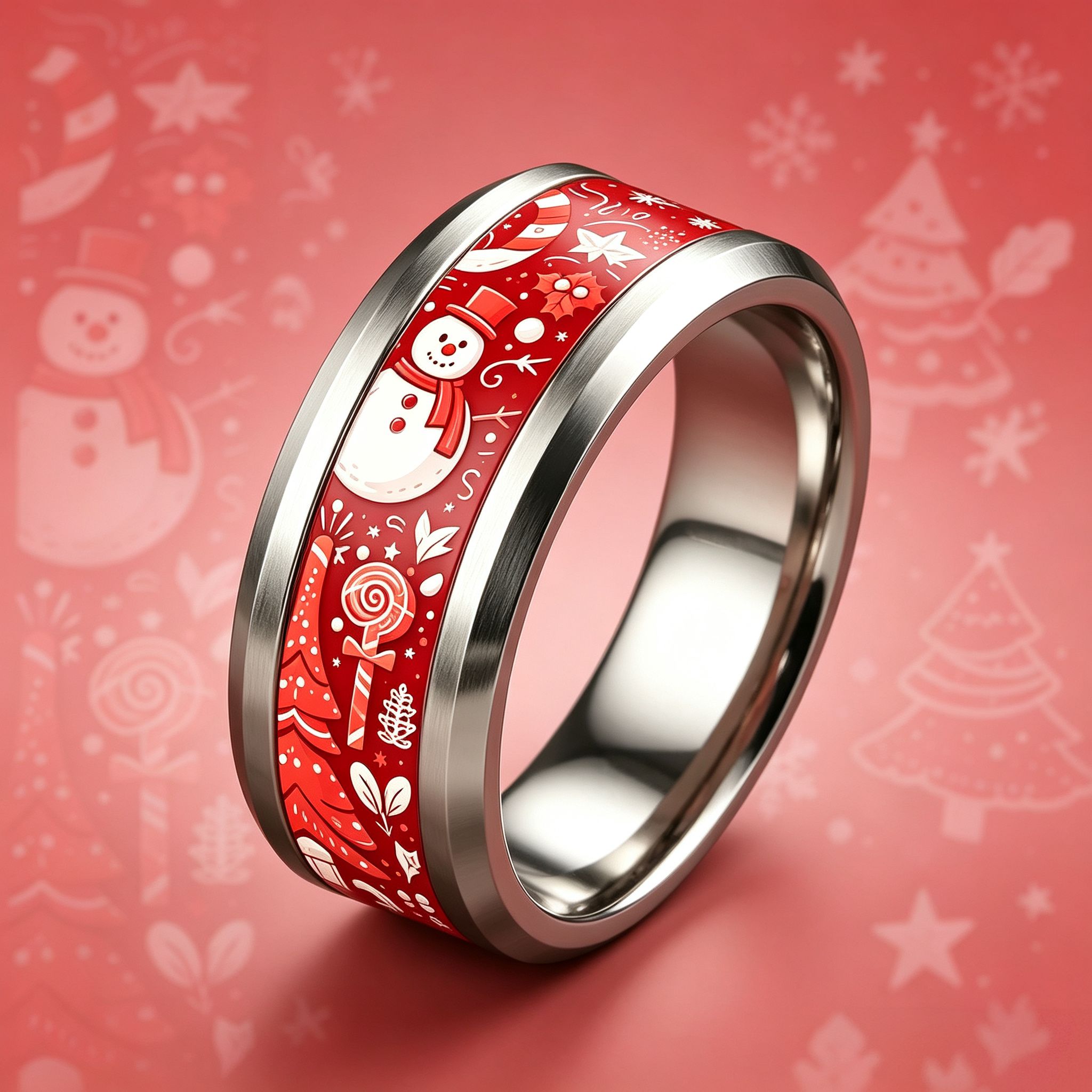 Christmas Snowman Decorative 304 Stainless Steel Ring